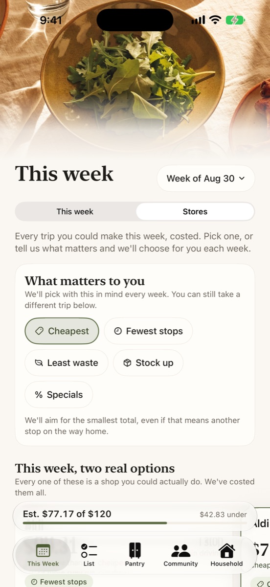 Stores: every trip costed, one stop or two